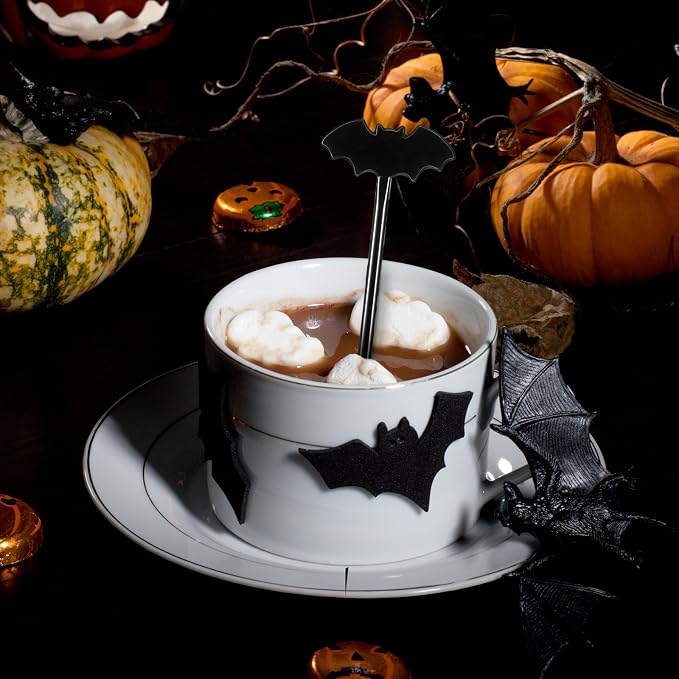 SiliFine 30 Pcs Halloween Swizzle Sticks Plastic Coffee and Cocktail Stirrers - Image 4