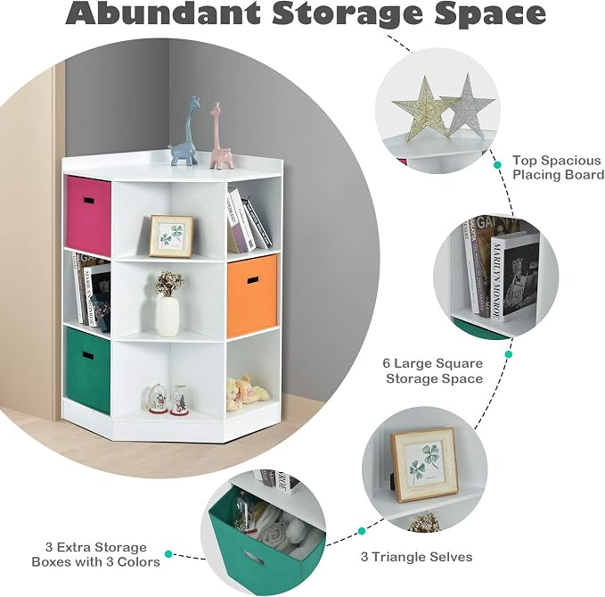 HONEY JOY Kids Toy Storage Organizer, 9-Cubby Toy Bin Organization Storage - Image 6