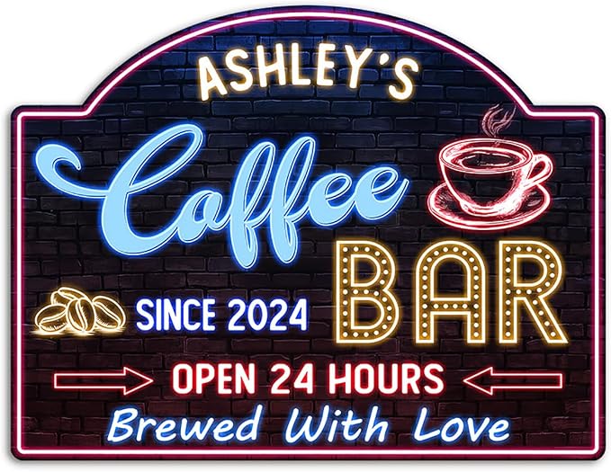 THUYPT Personalized Coffee Sign, Coffee Wooden Sign Plaque Wall Hanging Coffee by Thuypt