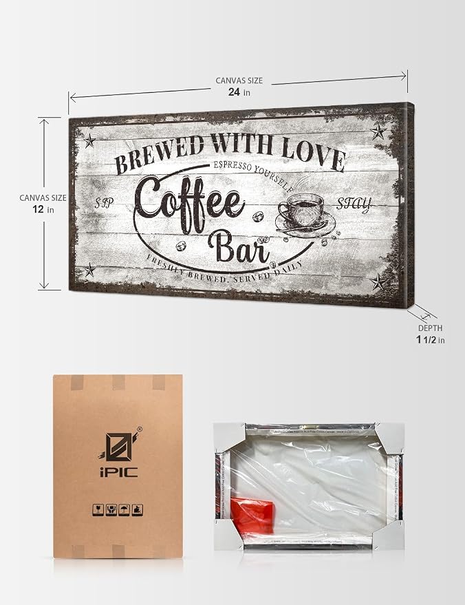 IPIC - Vintage Coffee Bar Sign Brewed - Image 7
