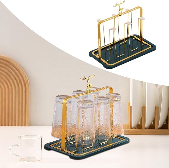 Reusable Cup Drying Rack Stand, Non-Slip Drying Glasses Rack, Silicone Designs - Image 7