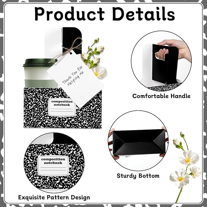 24 Set Teacher Appreciation Gifts Composition Notebook 2 Cup Drink Carrier - Image 3