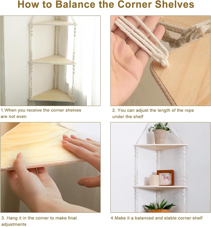 Artilady Macrame Corner Shelf Wall Hanging - Image 5