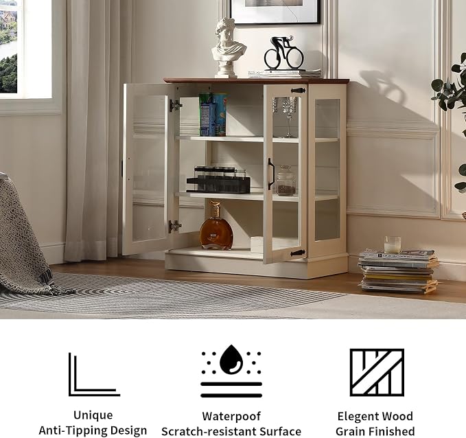 FOREST GRAVITY 31.5'' Small Display Buffet Cabinet - Image 9