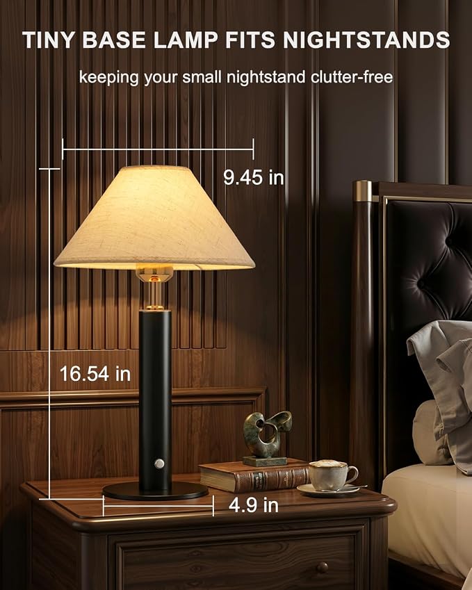 FRIDEKO Cordless Rechargeable Table Lamp, Small Nightstand Lamp, 4000mAh - Image 3