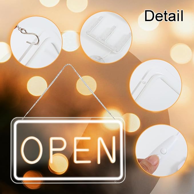 LED Open Sign for Business, USB Powered Storefront Window Open Signs - Image 5