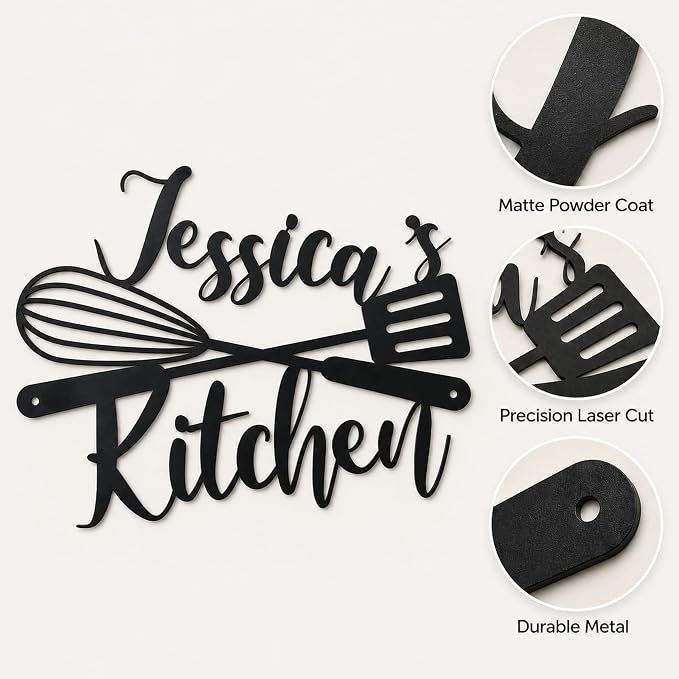 Custom Kitchen Name Sign, Personalized Metal Kitchen Sign, Housewarming Cooking - Image 5