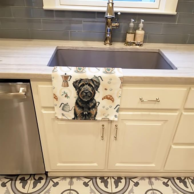 Caroline's Treasures Brindle Bouvier des Flandres Coffee Bar Kitchen Towel - Image 2