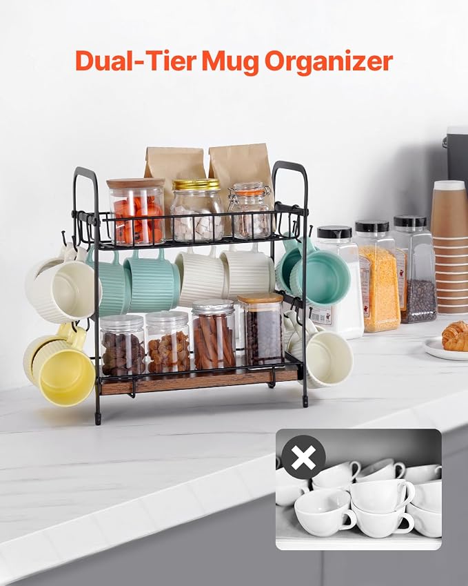VEVOR 2 Tier Coffee Bar Organizer - Image 2