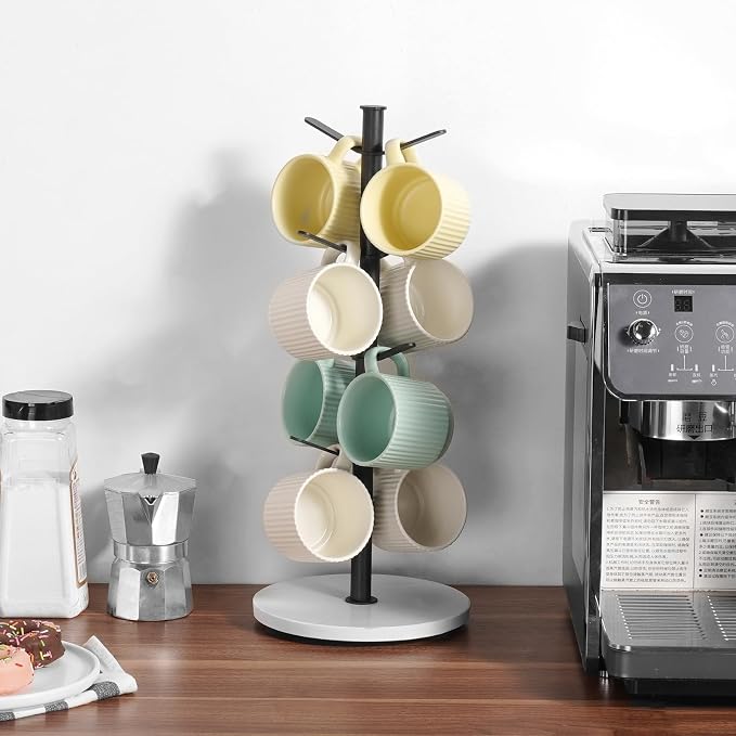 VEVOR Mug Holder Tree with Marble Base, 8 Hooks Coffee Cup Holder - Image 8
