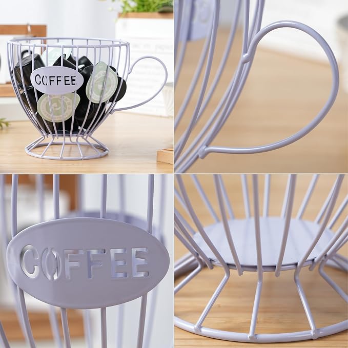 H&W 2PCS Coffee Pod Holder & Capsule Basket, Metal Coffee Bar Organizer - Image 5