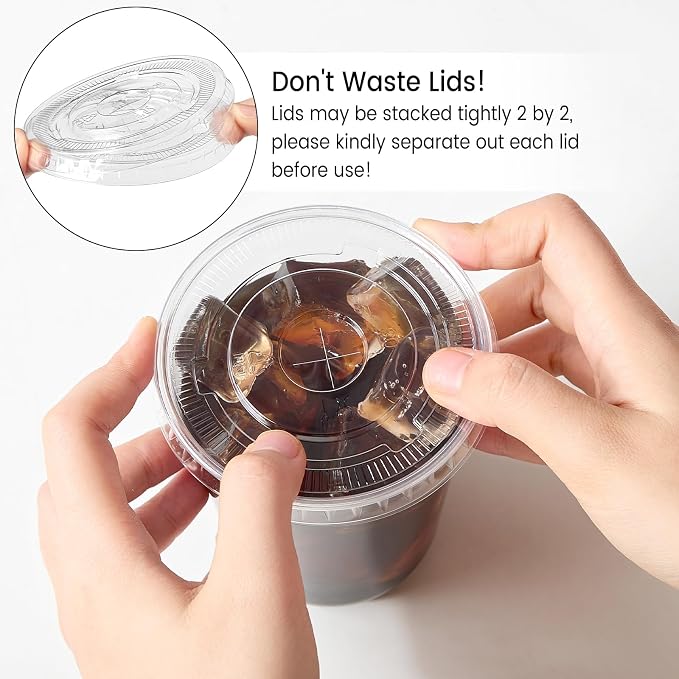 [100 Sets - 16oz Round Bottom Clear Plastic Cups - Image 8