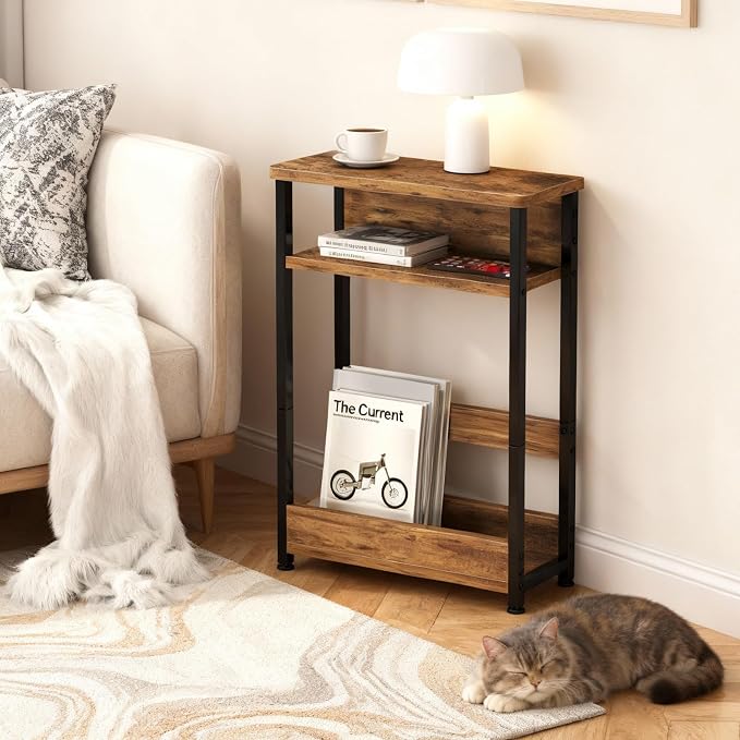 GarveeHome Narrow Side Table for Small Spaces, 3 Tier Small End Table - Image 5