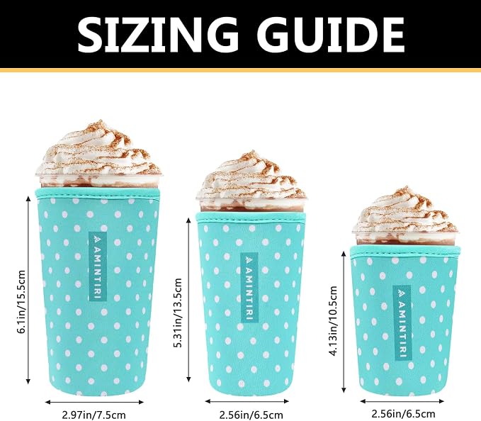 3 Pack Reusable Sleeve for Iced Coffee Cup, Coffee Neoprene Sleeve for Iced&Hot - Image 3