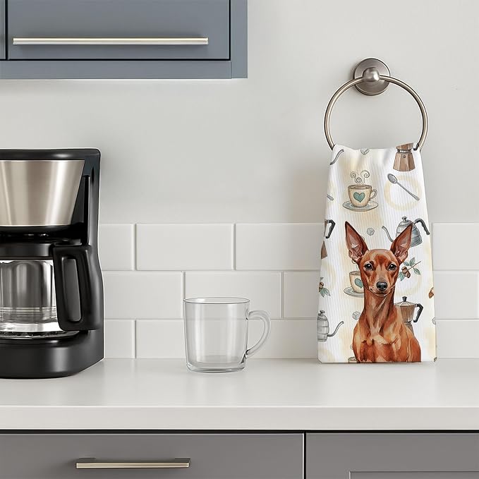 Caroline's Treasures Red Miniature Pinscher Min Pin Coffee Bar Kitchen Towel - Image 3