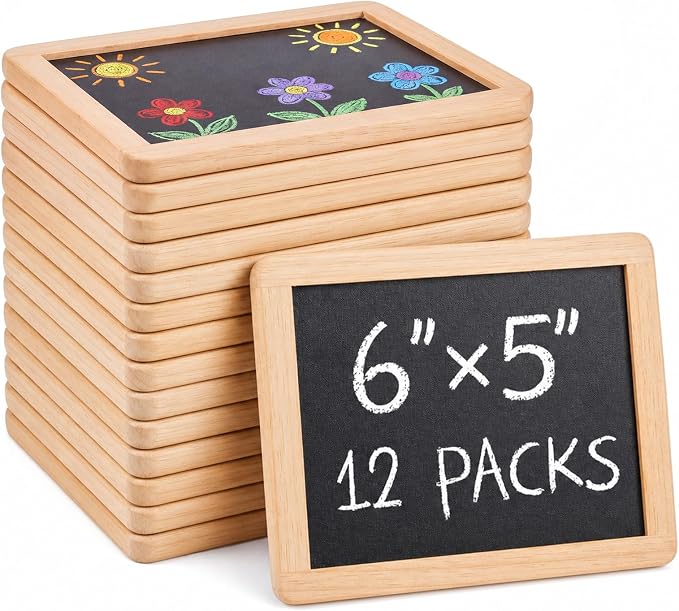 Chinco 12 Pcs Small Slate Chalkboard Mini Chalk Board by Chinco