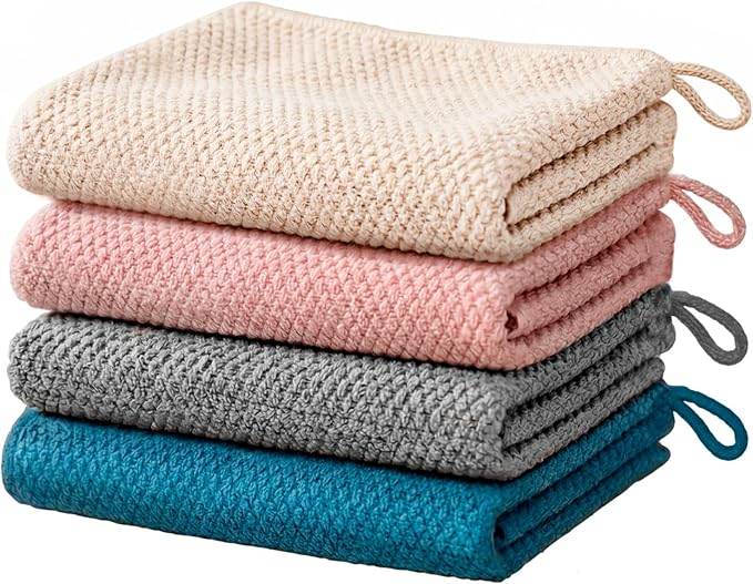 Barista Towels - 4 Pack Microfiber Coffee Cleaning Cloth Set, Espresso by COSGOOLK