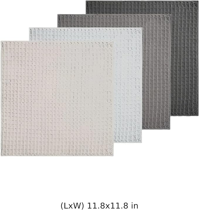 4 Pcs Waffle Weave Microfiber Coffee Machine Cloths, 11.8 in / 30 cm - Image 6