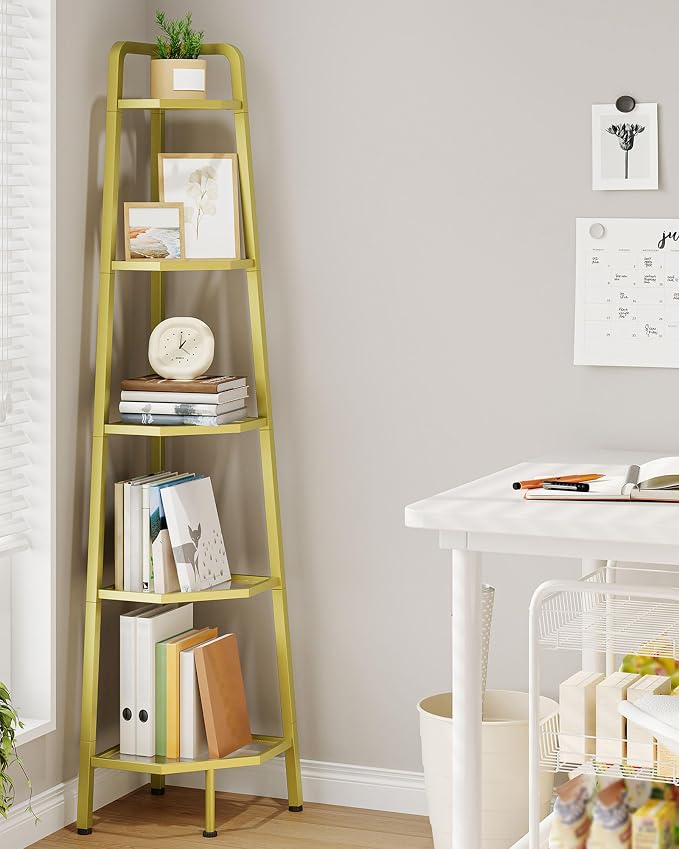 CHOEZON 5-Tier Corner Shelf, 59.6” Corner Storage Stand, Floorstanding Dispaly - Image 3