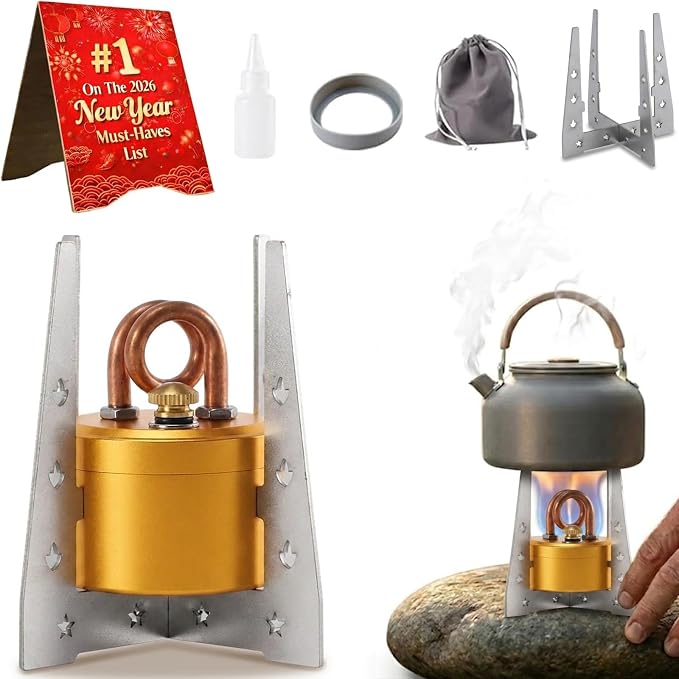 Mini Alcohol Stove, alcohol stove camping, 3.5OZ Portable Brass Spirit Burner by Unknown