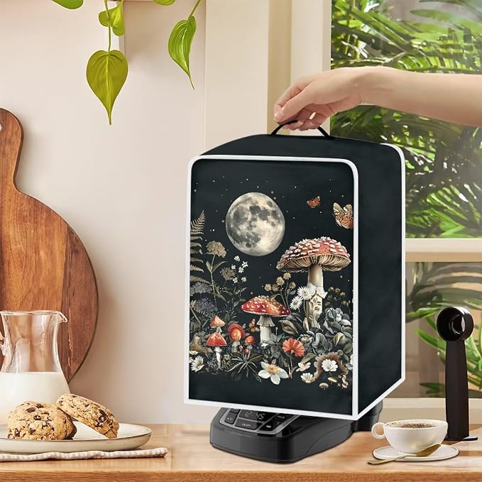Mushroom Coffee Maker Cover Moon Dust Proof Appliance Cover Machine Washable - Image 4