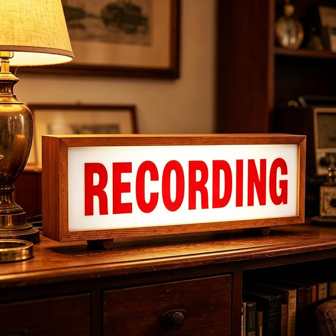 Light Up Recording Sign Remote Control Recording Studio LightBox USB Powered by Unknown