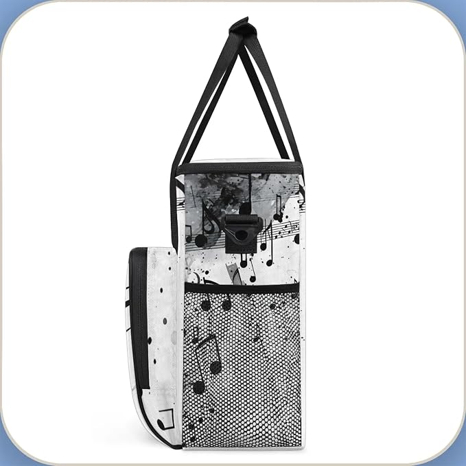 Musical Notes Coffee Maker Carring Bag, Large Insulated Storage Organizer Case - Image 4