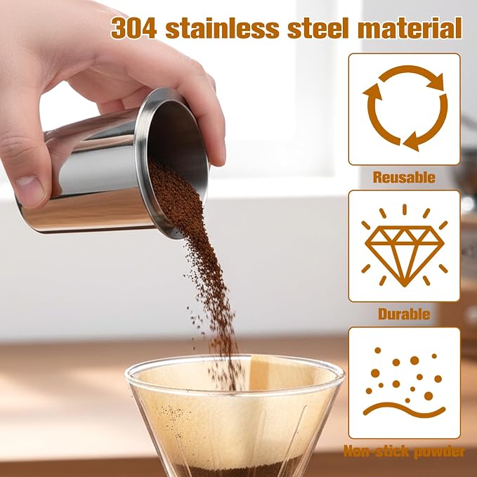 Coffee Dosing Cup 51mm Stainless Steel Coffee Bean Dosing Cup Coffees Grinder - Image 4