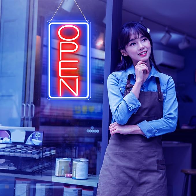 16.5" X 9" Led Neon Open Signs for Business 12V/2A Ultra Bright Led Neon Open - Image 2