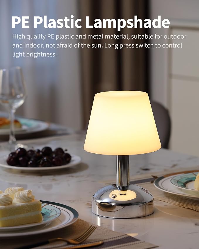 KDG Modern Cordless Small Table Lamps, Outdoor Portable Shower Waterproof LED - Image 3