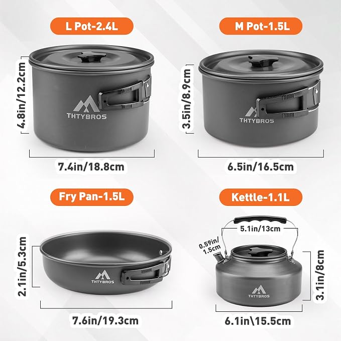 27pcs Camping Cooking set for 2-4 People, Portable Cookware Set - Image 3
