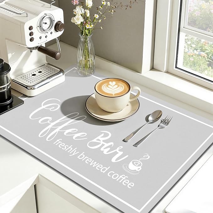 Findosom Dish Drying Mat, Cuttable Drying Mat by Findosom