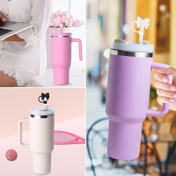 6PCS Bow Straw Toppers, Cute Straws Covers - Image 5