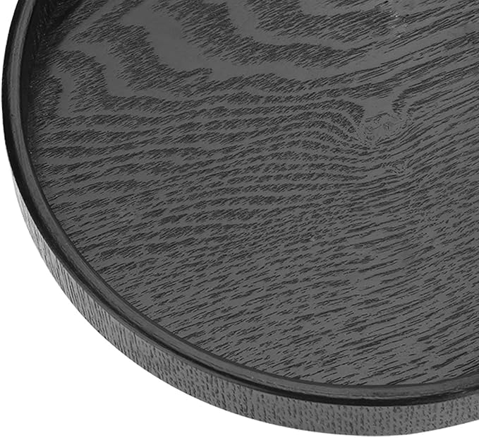 Yinhing Round Tray, Coffee Table Tray Food Meals Serving Plate Restaurant Wood - Image 3