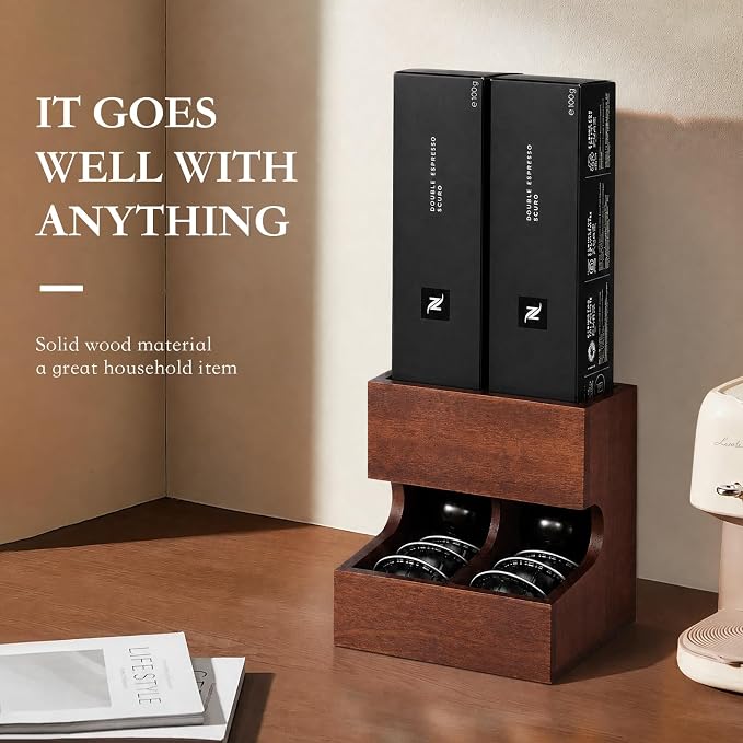 Wood Pod Dispenser Designed for Nespresso Vertuo Capsules, Freestanding - Image 4