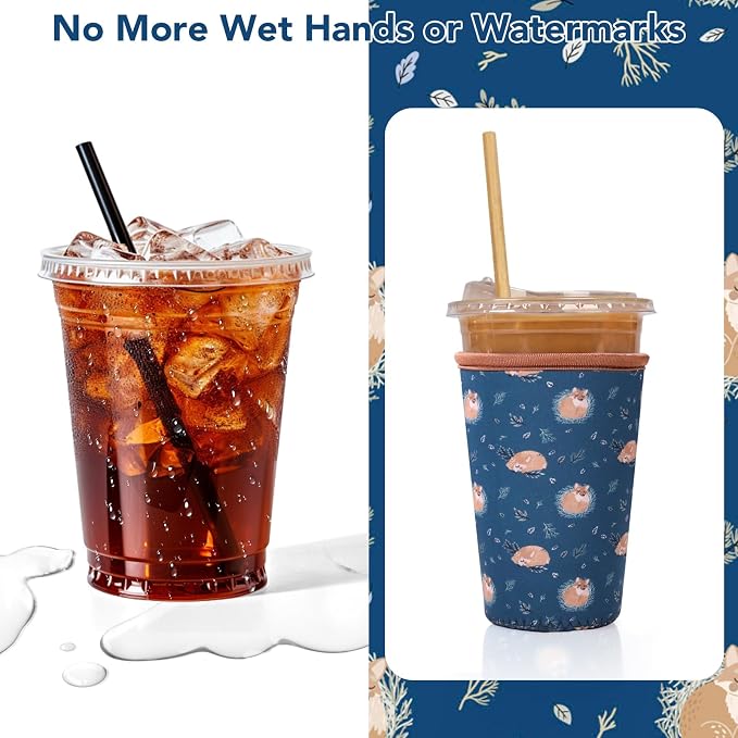 Dntorx Reusable 3-Pack Iced Coffee Cup Sleeve, Insulated Neoprene Drink Sleeve - Image 3