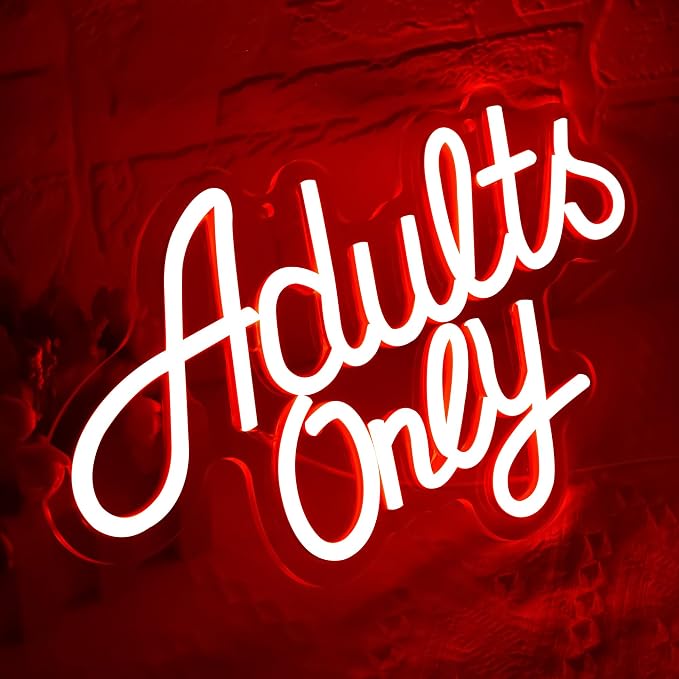 Adults Only Neon Sign for Wall Decor Red Text Light Up Sign Business Signs Neon - Image 2