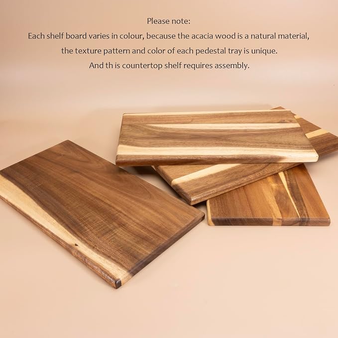 Acacia Wooden Desktop Organizer Shelf Kitchen Cabinet and Counter Riser Display - Image 4
