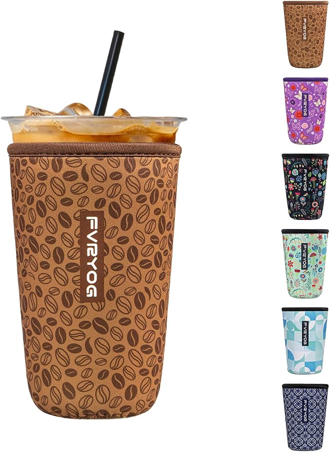 Reusable Insulated Neoprene Iced Coffee Sleeves by Fvryog