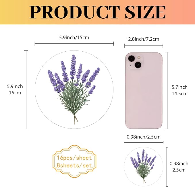 CREATCABIN 128Pcs Small Lavender Stickers Purple Planner Stickers Decal Bulk - Image 2