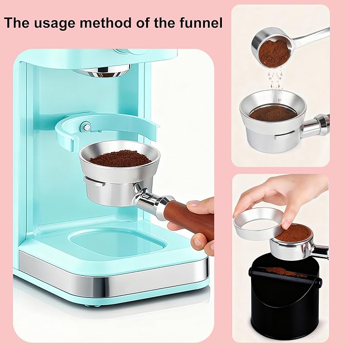 51mm Espresso Dosing Funnel & Silicone Mat, Magnetic Coffee Dosing Ring - Image 2