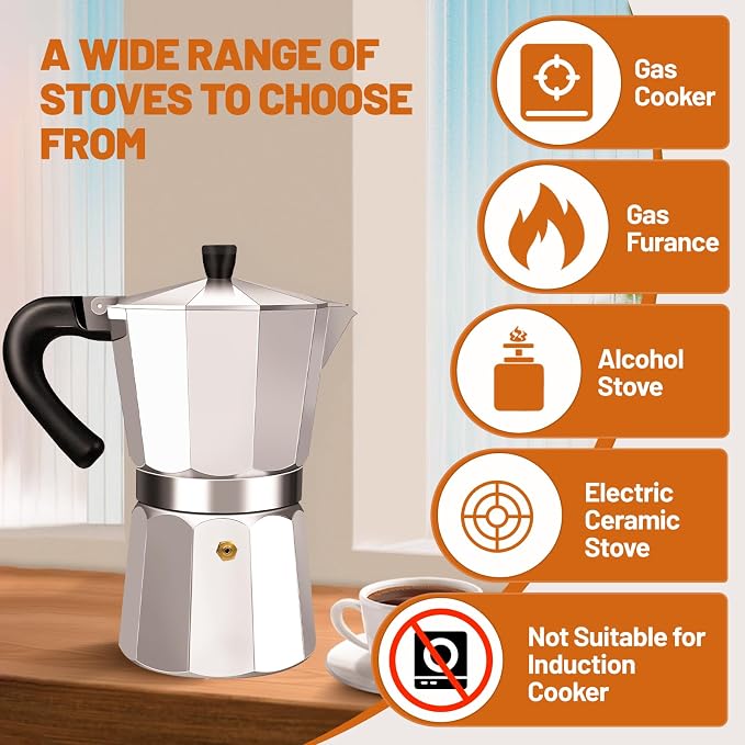 14 Cup Aluminum Espresso Stovetop Moka Pot Express Coffee Maker Percolator - Image 4