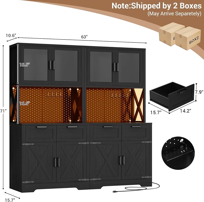 Unikito 71" Tall Kitchen Pantry Storage Cabinet - Image 3