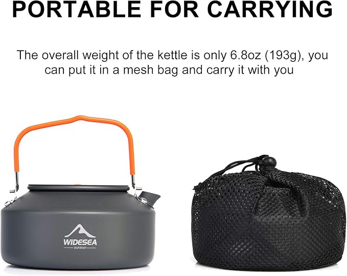 widesea 1L Camping Kettle Portable Ultralight Aluminum Teapot - Image 5