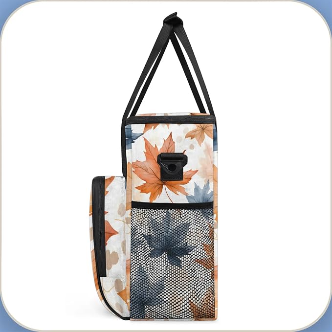 Fall Maple Leaf Coffee Maker Carring Bag, Large Insulated Storage Organizer - Image 4