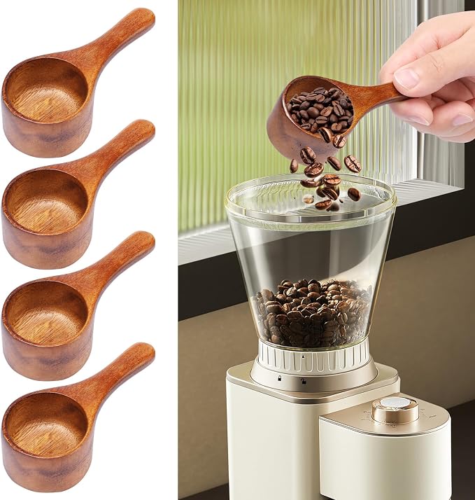 4Pcs Coffee Scoop, 45ML Wooden Coffee Spoons, Coffee Measuring Scoop, - Image 9