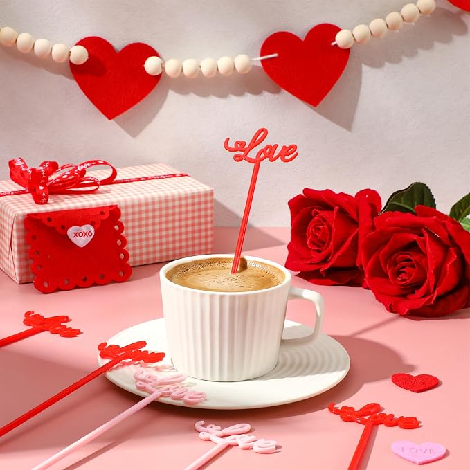 36 Pcs Valentine’s Day Drink Stirrers, 7 Inch Love Stirrers Reusable Valentines - Image 3