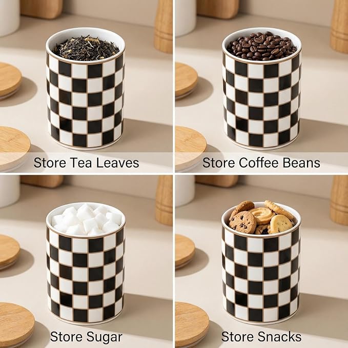 1 Piece Ceramic Coffee Canister, Airtight Coffee Container - Image 3
