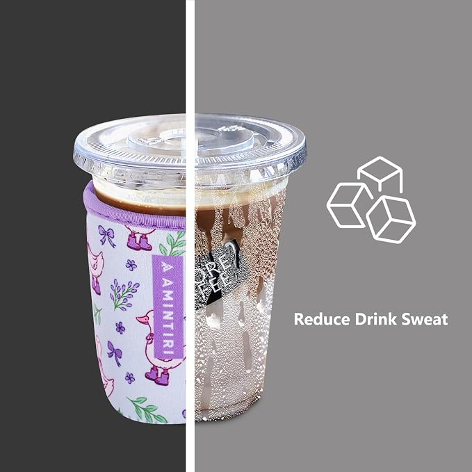 3 Pack Reusable Sleeve for Iced Coffee Cup, Coffee Neoprene Sleeve for Iced&Hot - Image 2