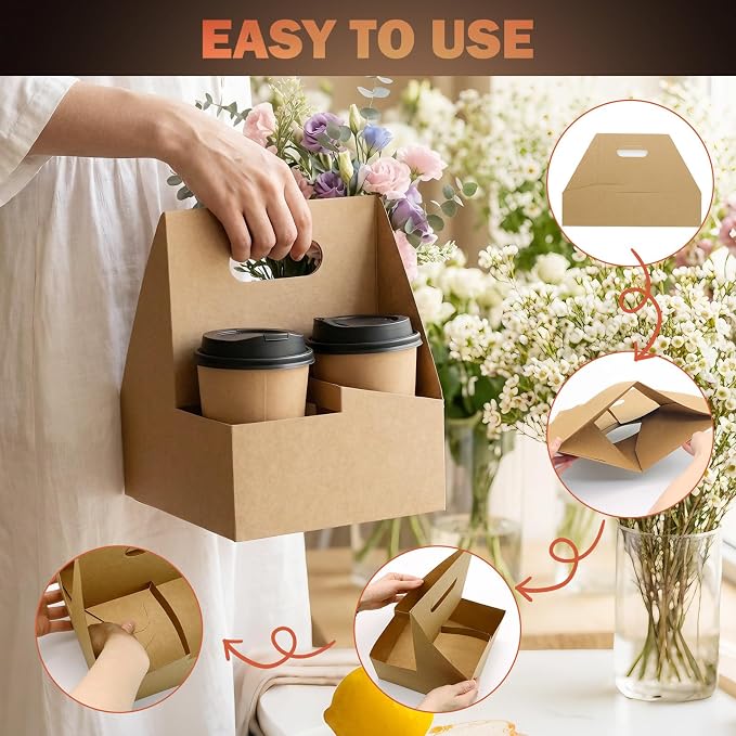 4 Cup Drink Coffee Carrier - Image 3